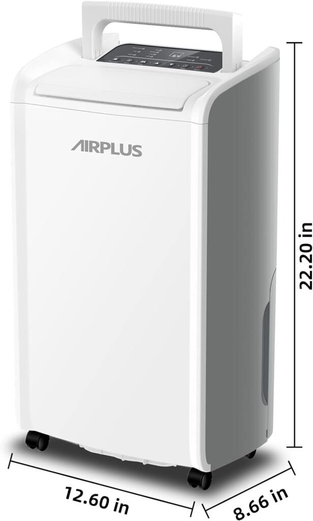 AIRPLUS 4,500 Sq.Ft 70 Pint Dehumidifier for Basements and Home-with Drain Hose,Efficient,Energy-with Dual Protection and 4 Smart Modes,24H Timer,Defrost,for Large room