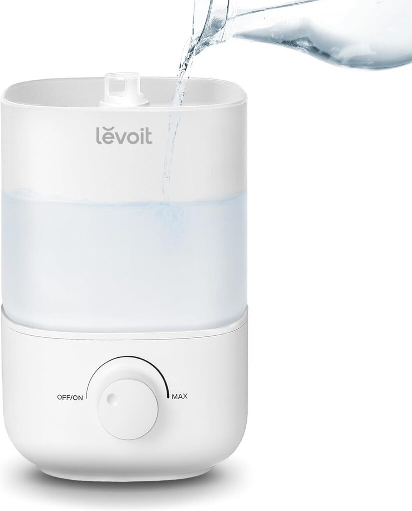 LEVOIT Top Fill Humidifiers for Bedroom, 2.5L Tank for Large Room, Easy to Fill  Clean, 26dB Quiet Cool Mist Air Humidifier for Home Baby Nursery  Plants, Auto Shut-off and BPA-Free for Safety, 25H
