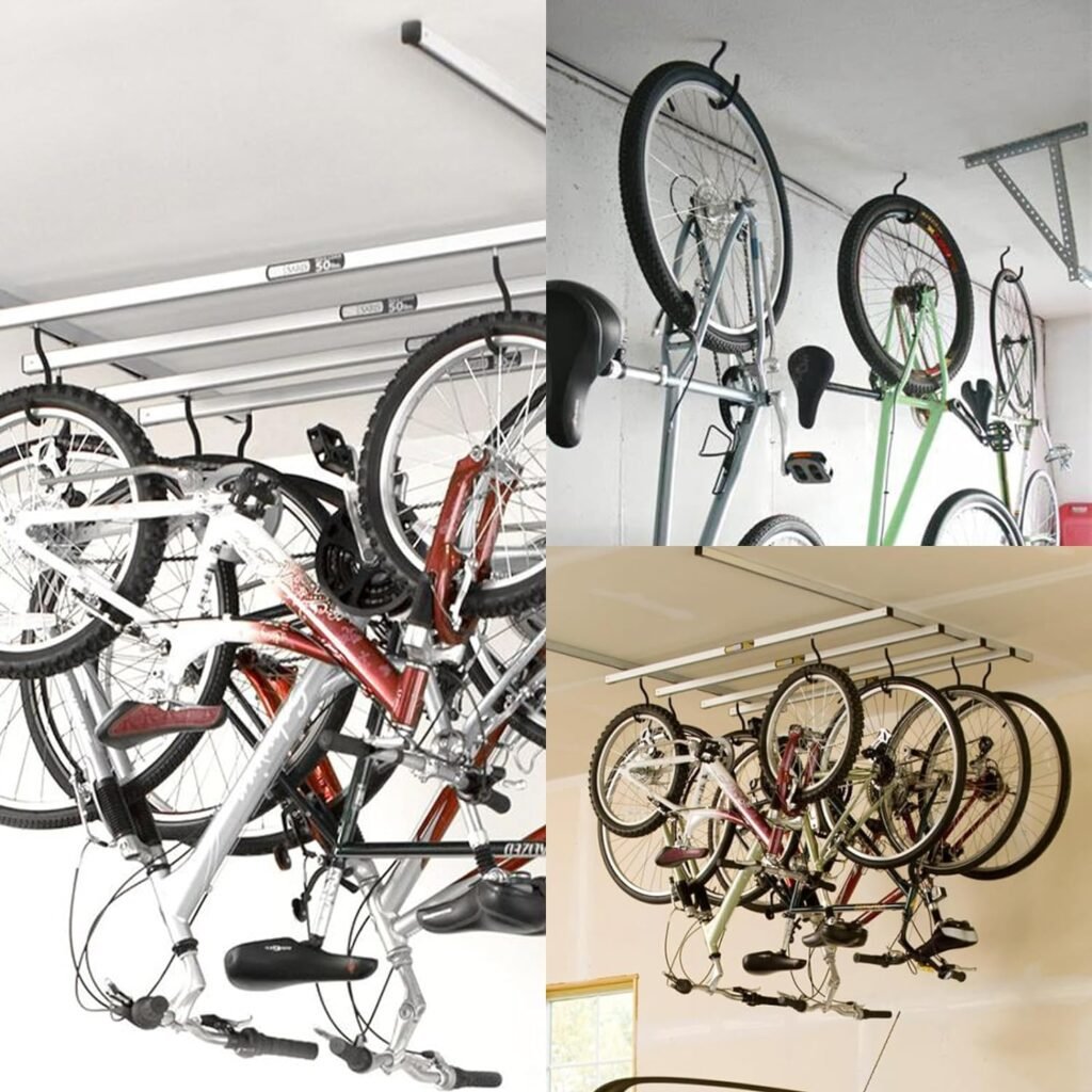 6PCS Black Heavy Duty Bike Storage Hooks Bicycle Wall Mounted Hooks Large Screw Hooks for Wall,Ceiling
