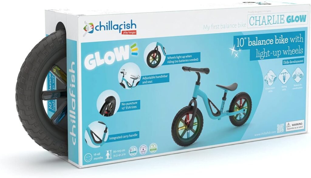 Chillafish Charlie Family, 10 inch or 12 inch Balance Bike with Nice Extra Features