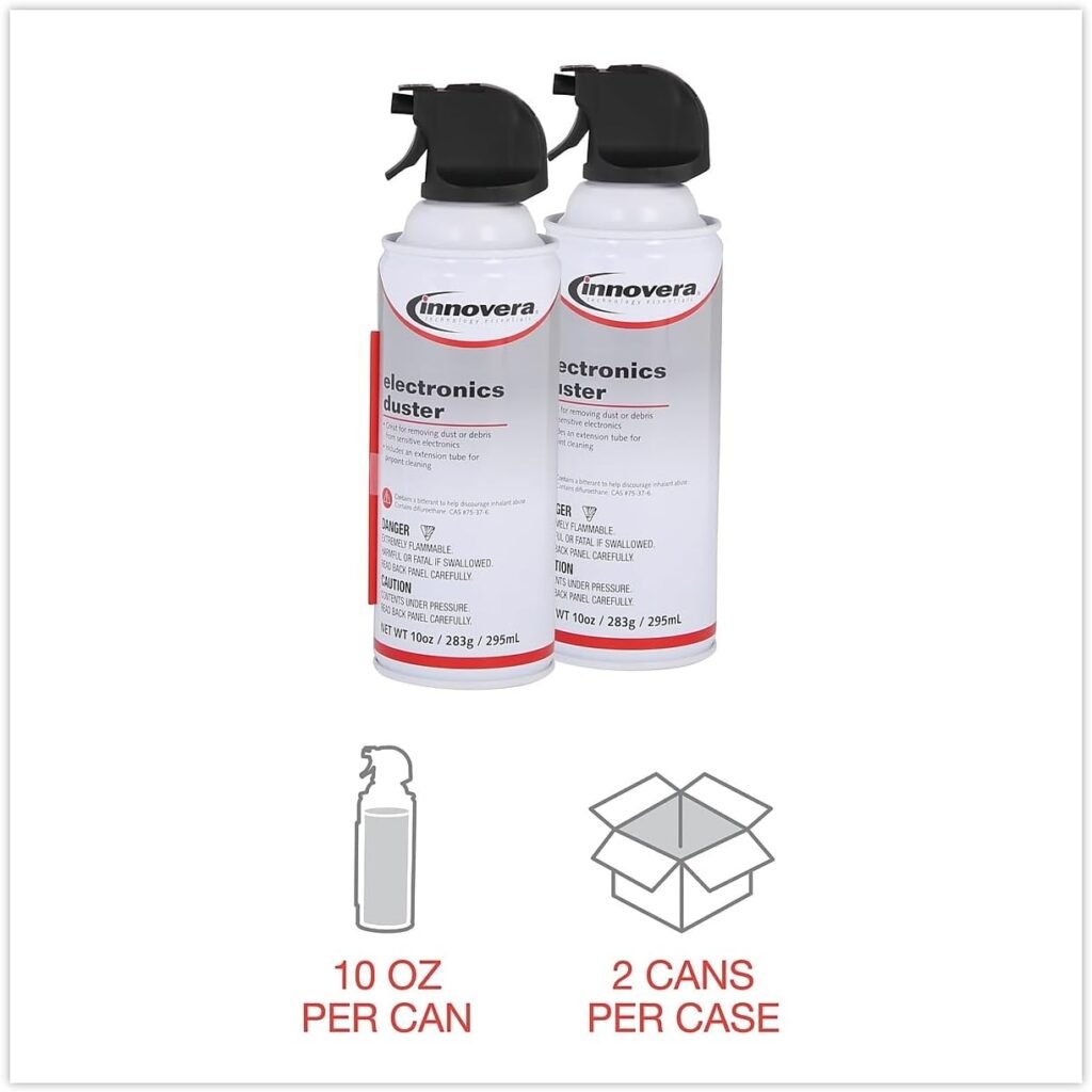 Innovera IVR10012 10 oz. Can Compressed Air Duster Cleaner (2/Pack)