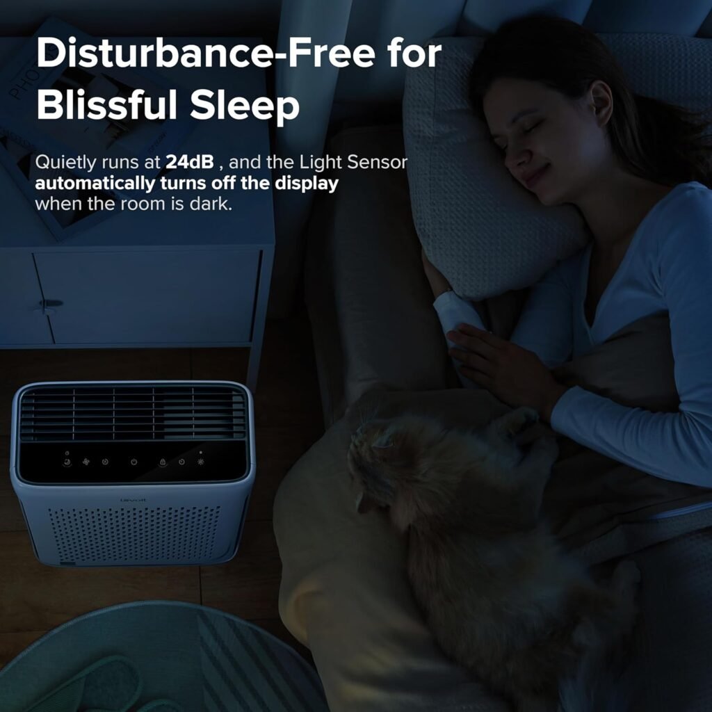 LEVOIT Air Purifiers for Home Large Room Bedroom Up to 1110 Ft² with Air Quality and Light Sensors, Smart WiFi, Washable Filters, HEPA Sleep Mode for Pets, Allergies, Dust, Pollon, Vital 100S-P, White
