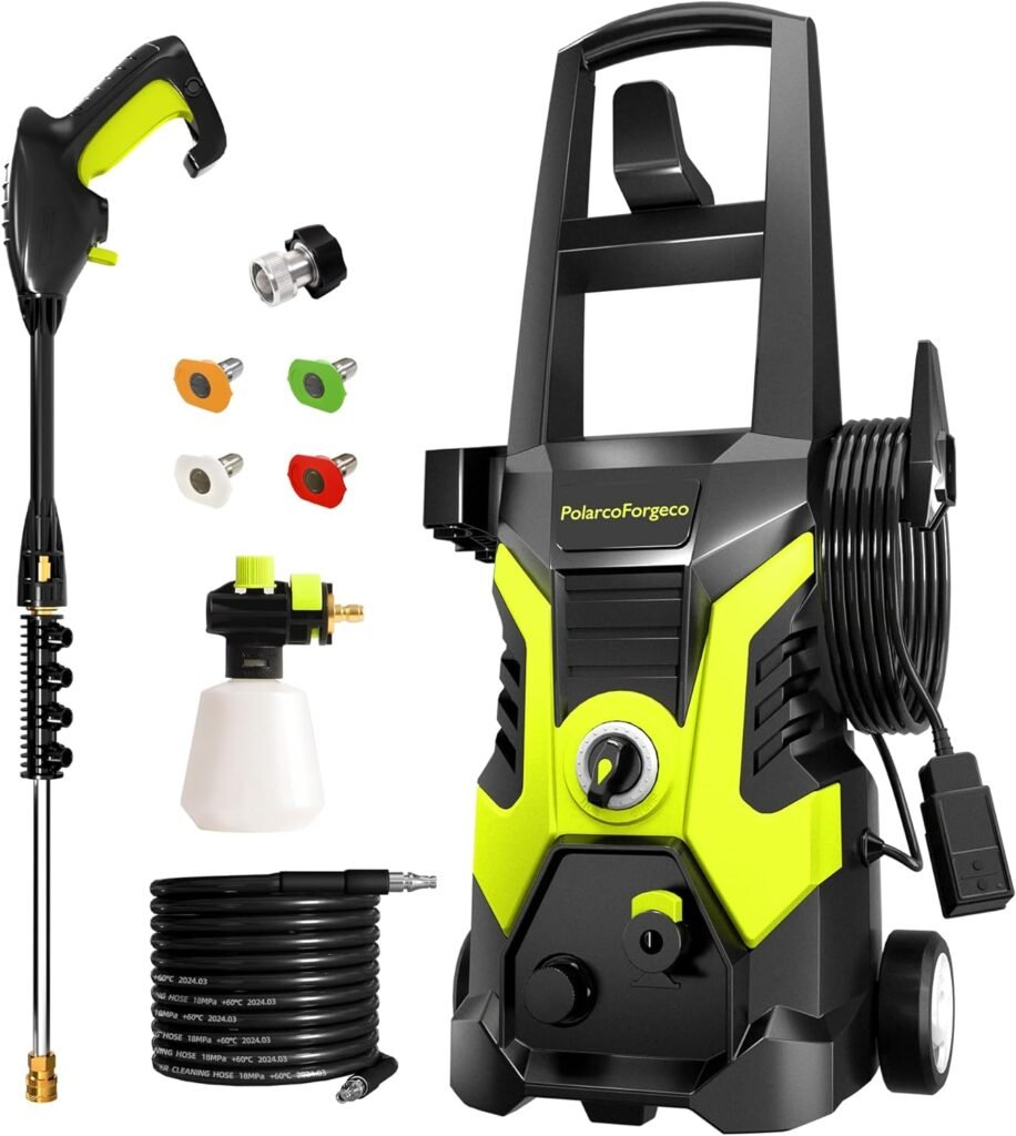 Electric Pressure Washer 4200PSI Max 2.8 GPM Power Washer with 25FT Hose  35FT Power Cord 4 Different Pressure Tips, Foam Cannon, Power Washer Electric Powerd for Patios Car Garden