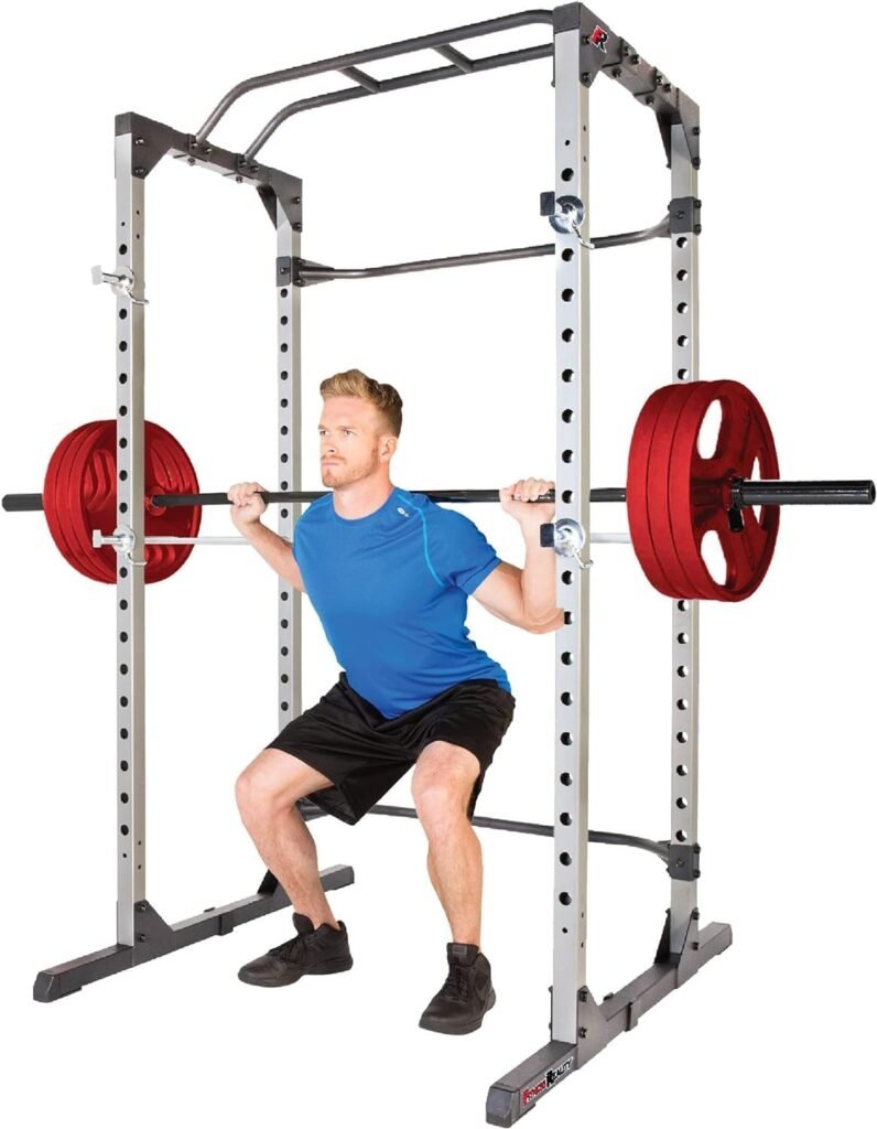 Fitness Reality Squat Rack Power Cage with | Optional LAT Pulldown  Leg Holdown Attachment | Squat and Bench Rack Combos| Super Max 810 XLT |