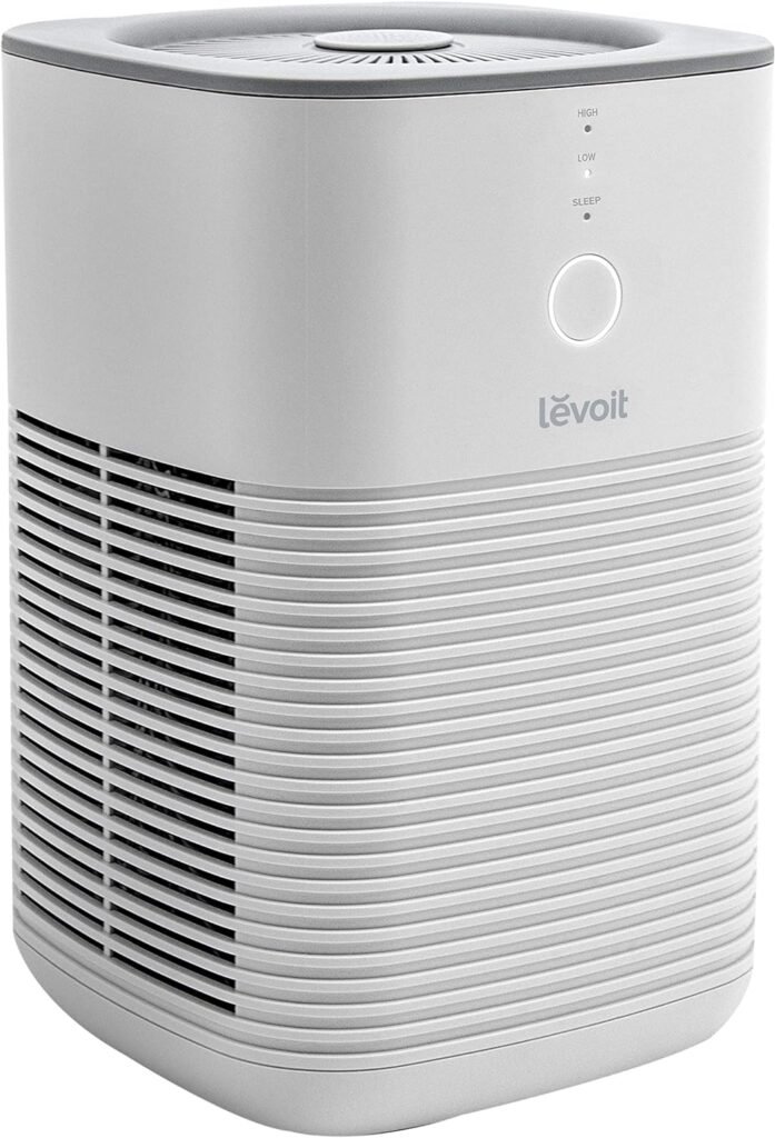 LEVOIT Air Purifier for Home Bedroom, Fresheners Filter Small Room Cleaner with Fragrance Sponge for Smoke, Allergies, Pet Dander, Odor, Dust Remover, Office, Desktop, Table Top, 1 Pack, White