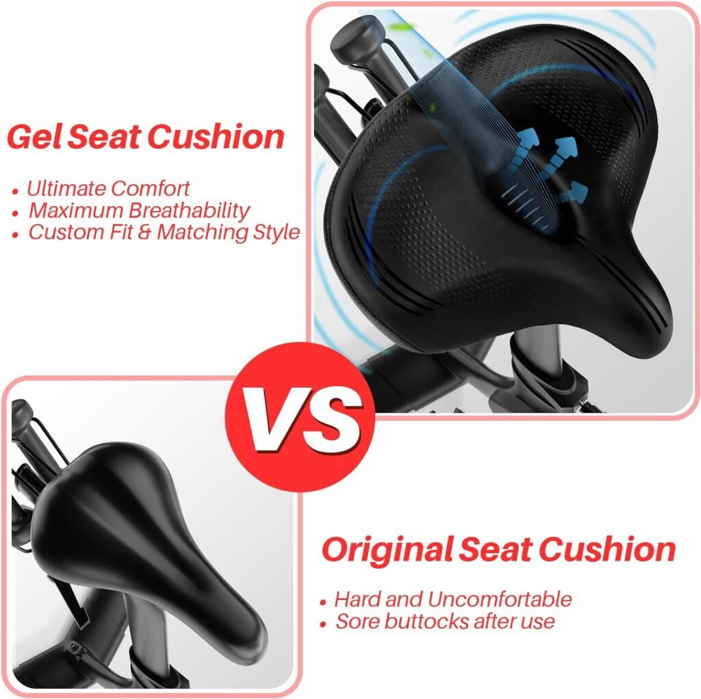 Oversized Bike Seat for Peloton Bike  Bike+, Comfort Seat Cushion Compatible with Peloton, Road or Exercise Bikes, Bicycle Wide Saddle Replacement for Men  Women, Accessories for Peloton