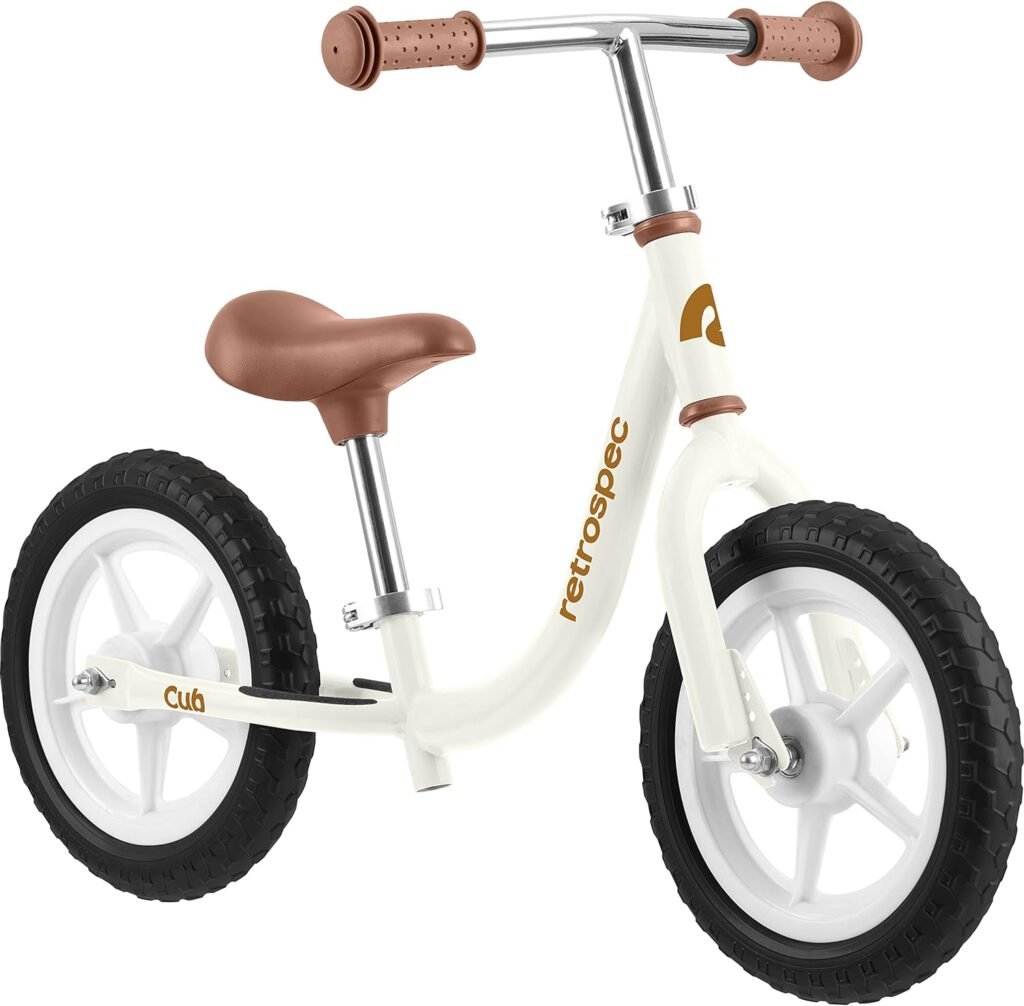 Retrospec Cub Toddler 12 Balance Bike, 18 Months - 3 Years Old, No Pedal Beginner Kids Bicycle for Girls  Boys, Flat-Free Tires, Adjustable Seat,  Durable Frame